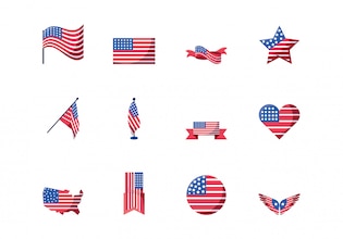 American flag icons
